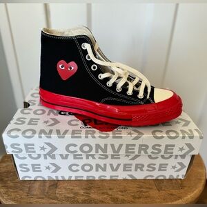 Converse x COMME des GARÇONS Play High Top Sneakers, size 7 Men/9 Women